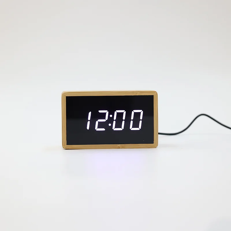 1294 Bamboo LED Desk Clock thumbnail 3