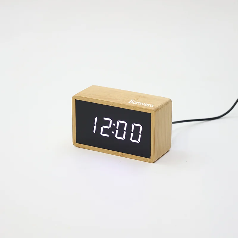 1294 Bamboo LED Desk Clock thumbnail 5