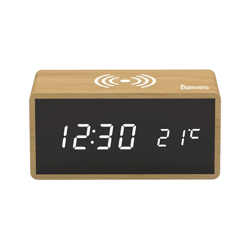 1299 Bamboo Wireless Charging Clock thumbnail 5