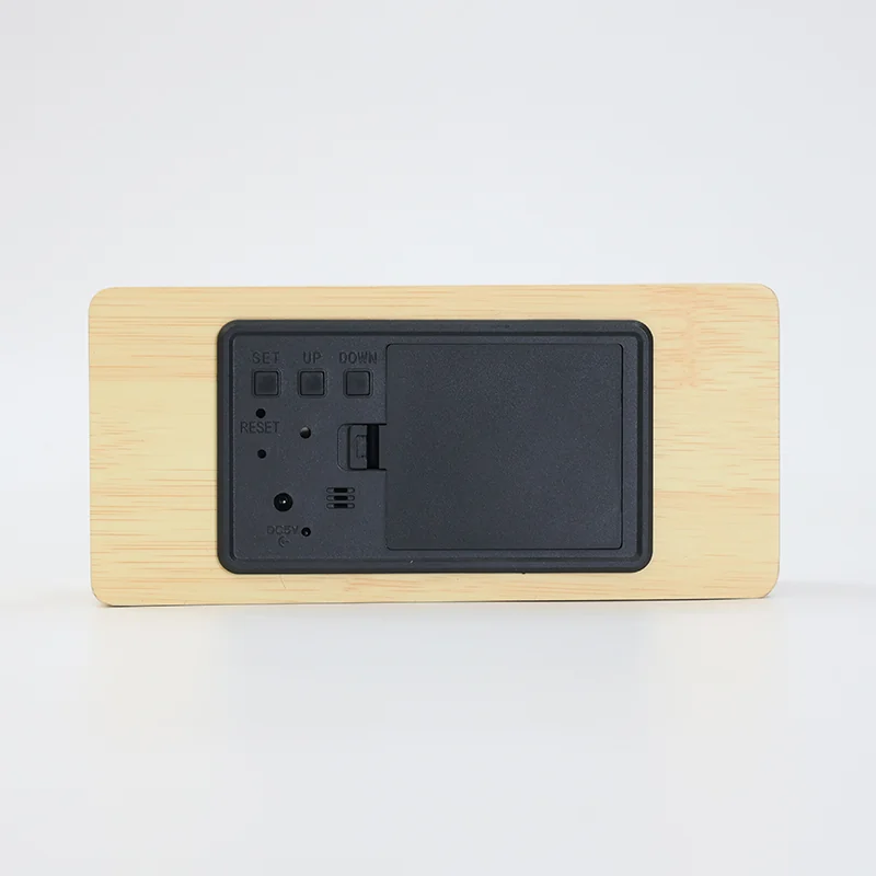 1299 Basic Bamboo LED Temperature Clock thumbnail 2