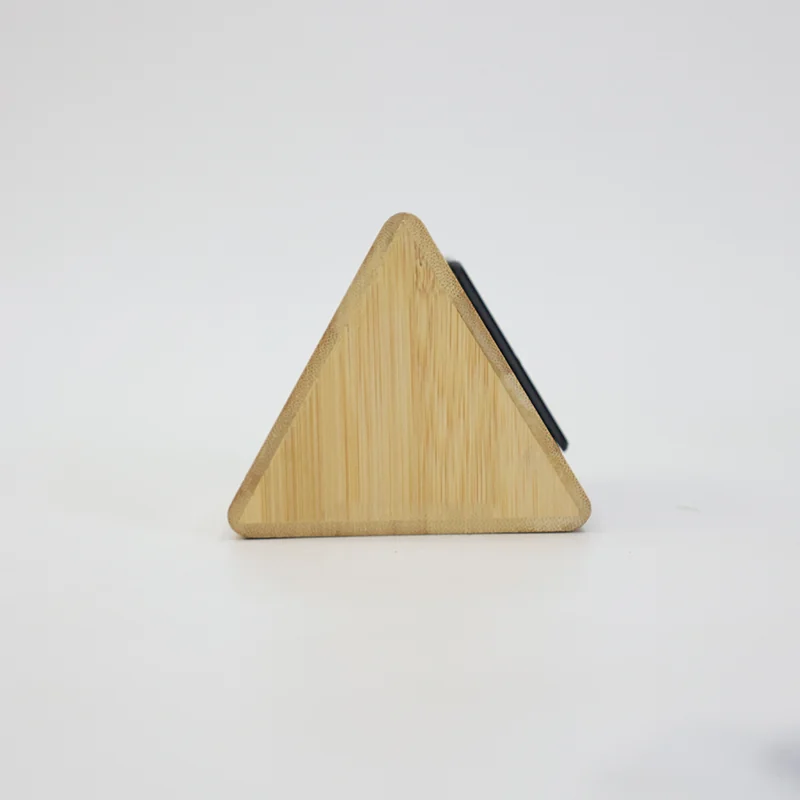 1502 Bamboo Triangular LED Clock thumbnail 4