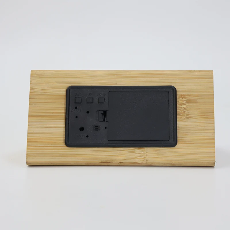 1502 Bamboo Triangular LED Clock thumbnail 2