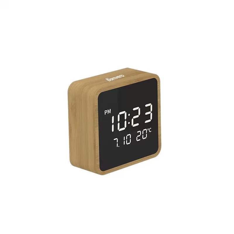2101 Compact Bamboo Mirror-Face Clock - product view 3