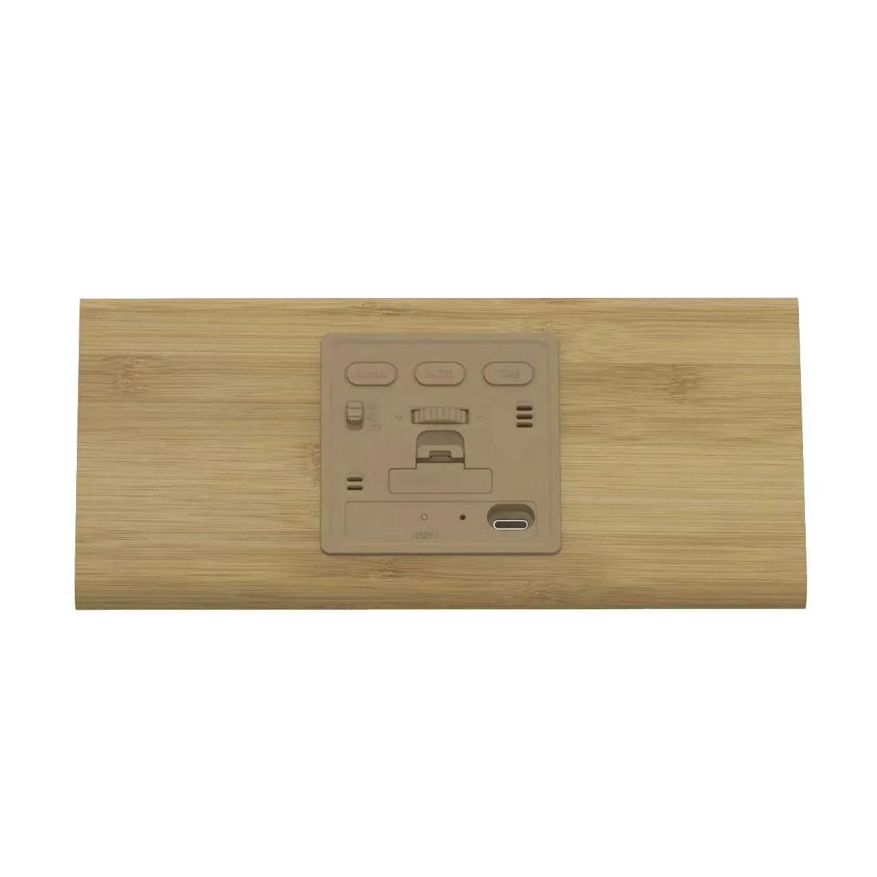 2109 Triangular Bamboo Colour-Display Clock - product view 2