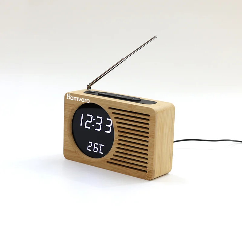 2602 Bamboo Radio Alarm Clock thumbnail 3