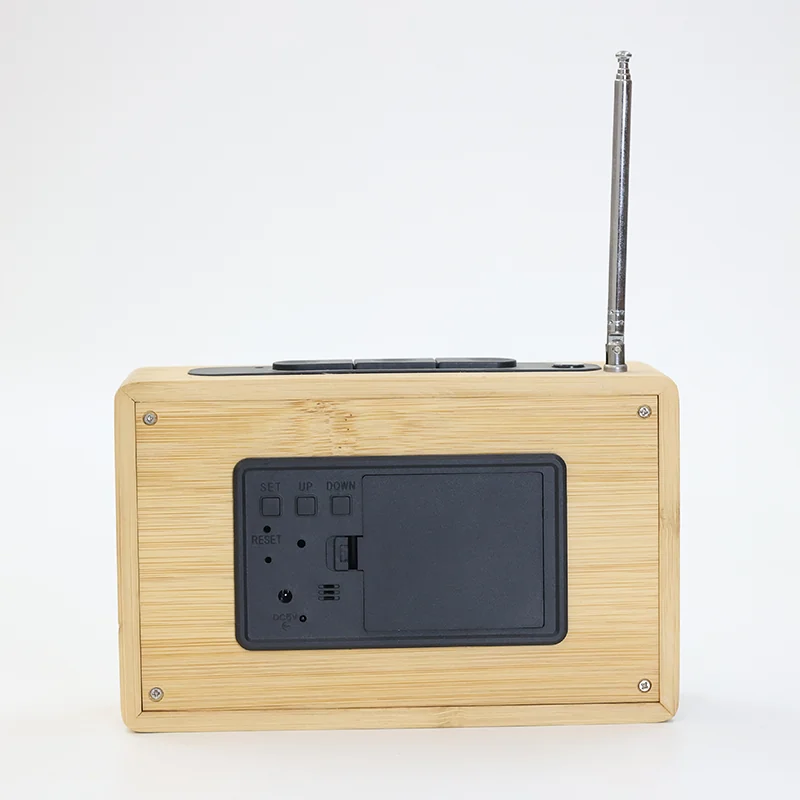 2602 Bamboo Radio Alarm Clock thumbnail 2