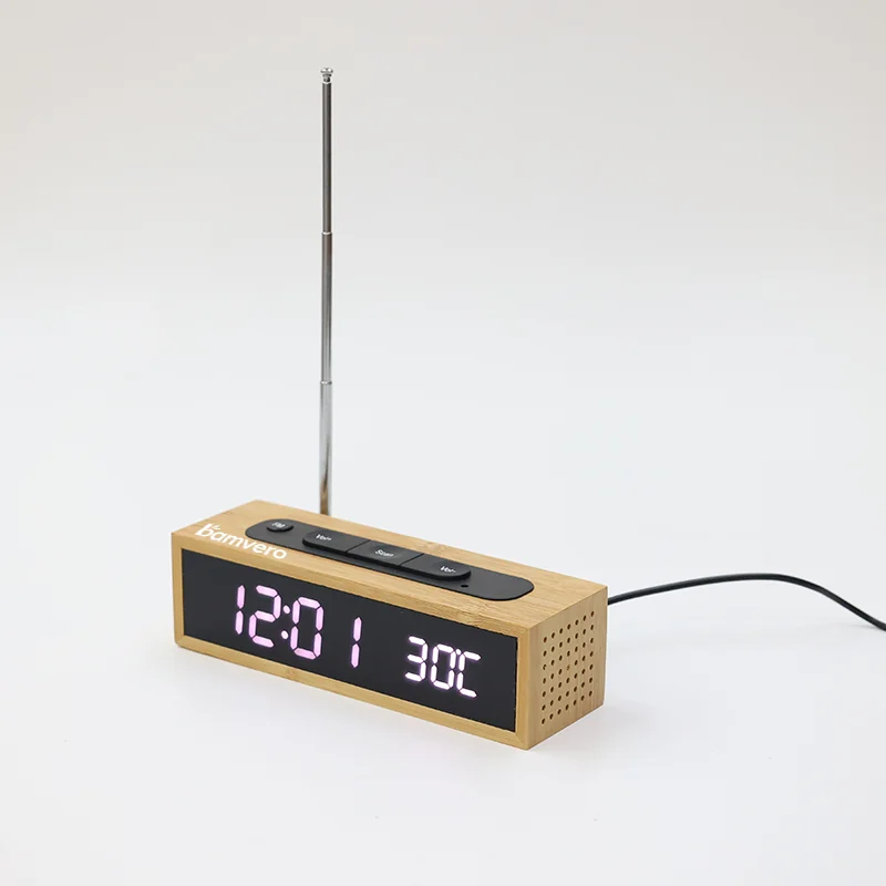 2609B Bamboo FM Radio Alarm Clock