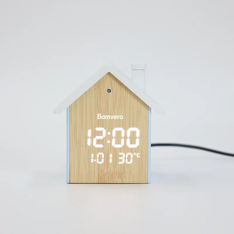 3012F Bamboo House Temperature Clock thumbnail 3