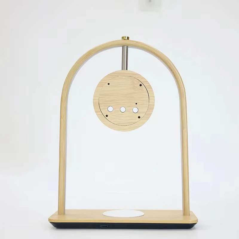Arch Bamboo Wireless Charging Clock - product view 3