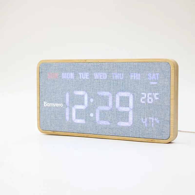 G290 Rectangular Bamboo Fabric Wall Clock thumbnail 3
