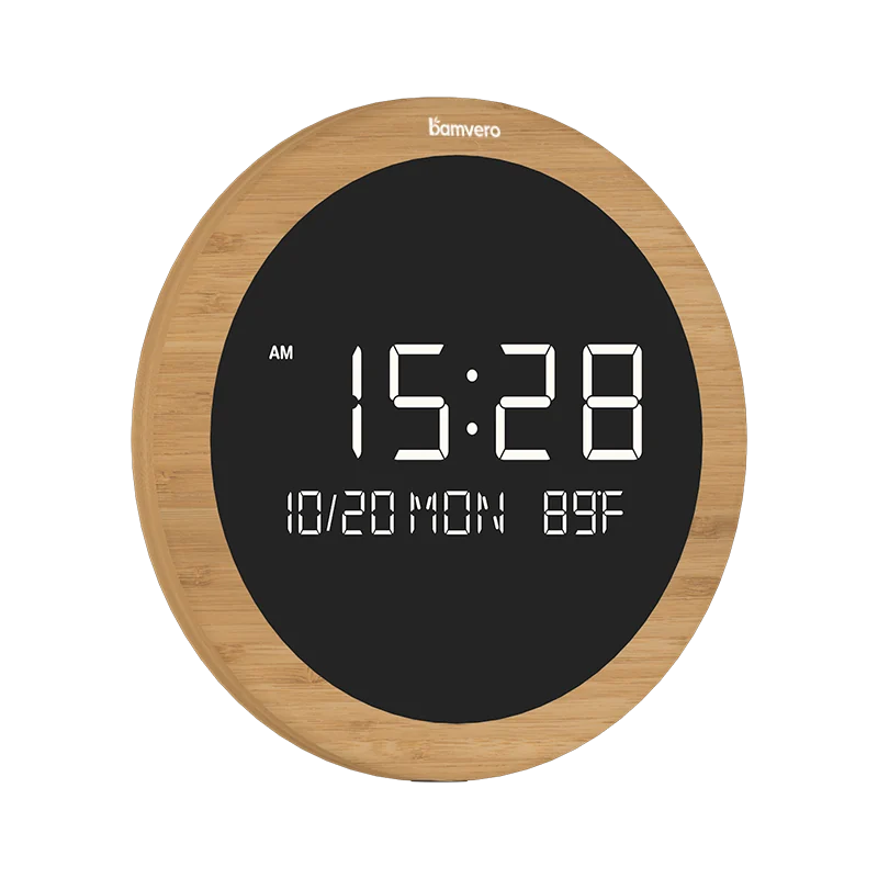 G292B Bamboo Round LED Wall Clock thumbnail 3