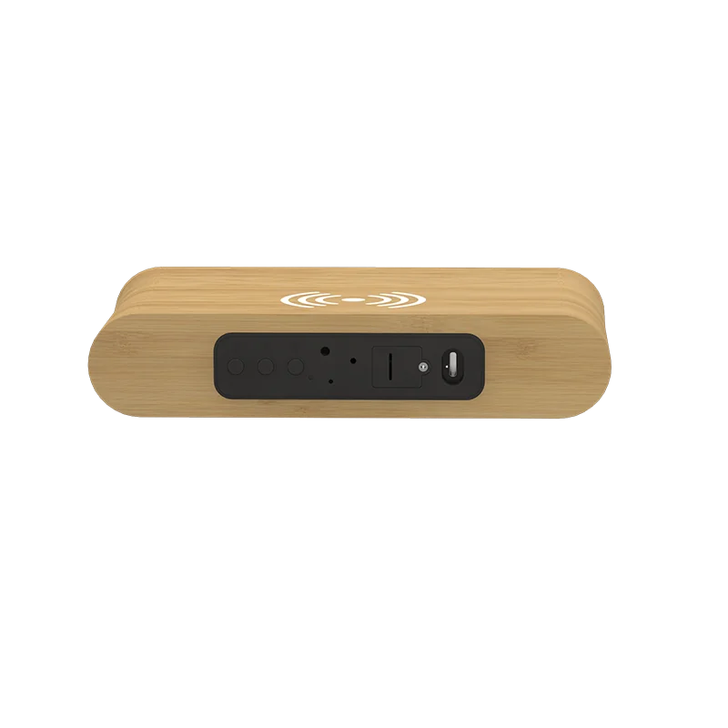 W111 Bamboo Wireless Charging Clock thumbnail 3