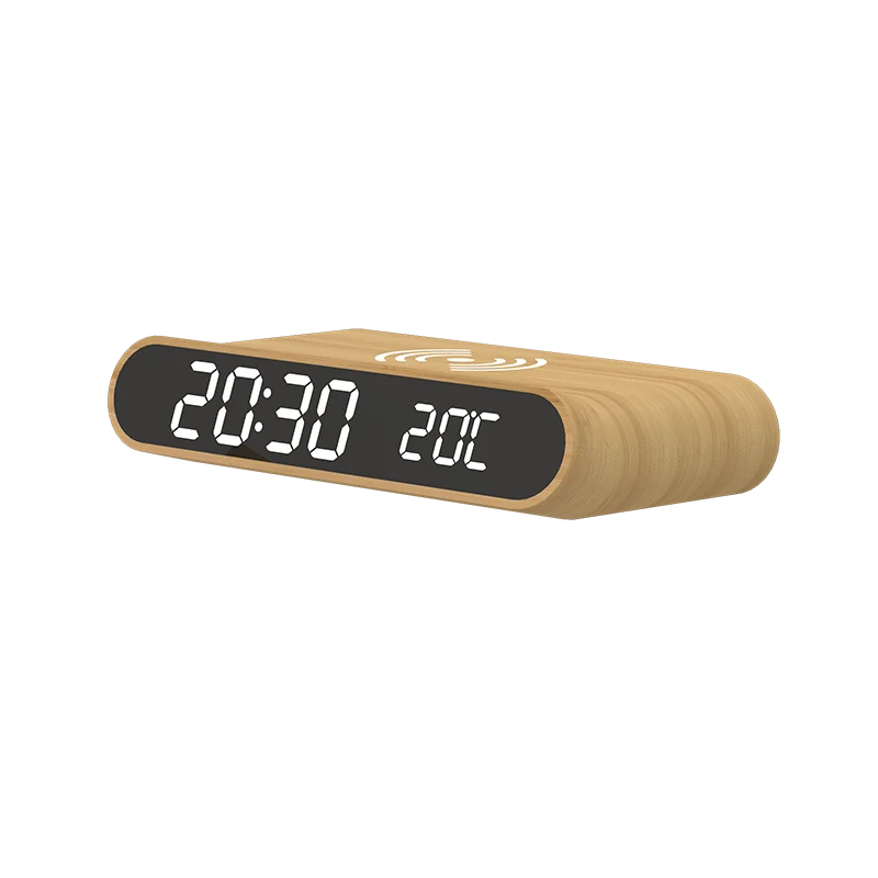 W111 Bamboo Wireless Charging Clock thumbnail 5