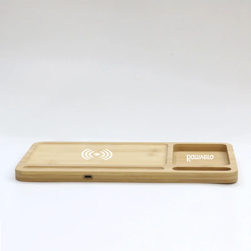 W119 Bamboo Wireless Charging Desk Organizer thumbnail 5