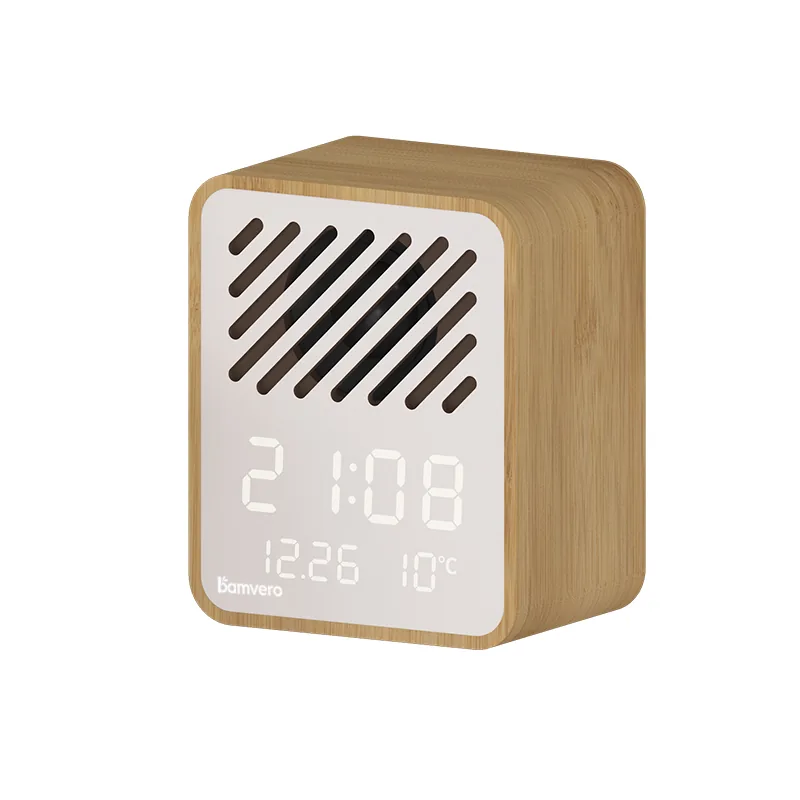 Y130-1 Bamboo Bluetooth Speaker Alarm Clock thumbnail 3